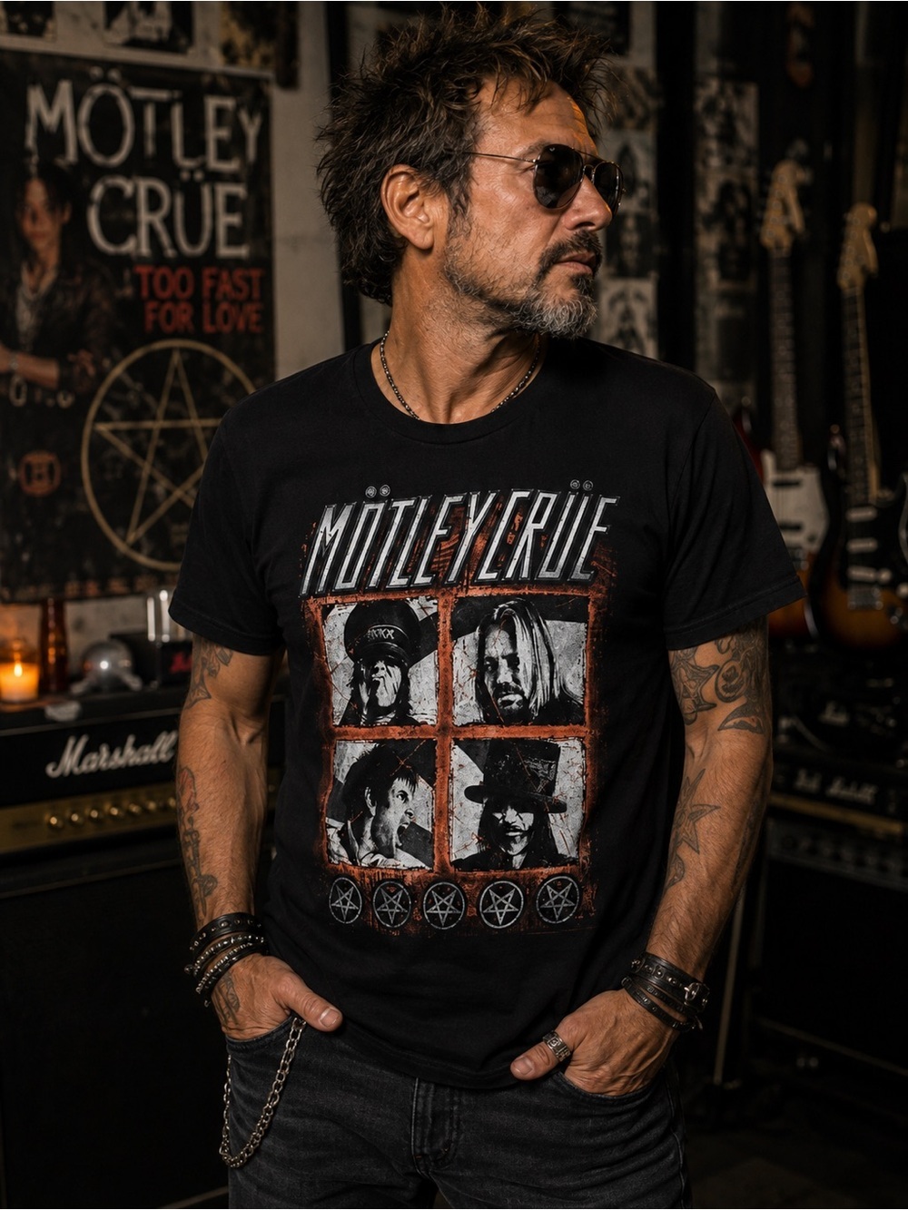 Mötley Crüe 2013 North American Tour T-Shirt Small